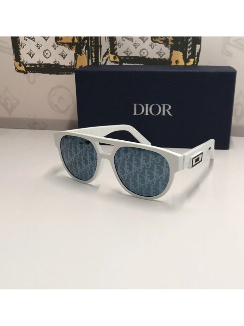 New Authentic Dior White Acetate Sunglasses DIOR B23 R 11 - Picture 5 of 11